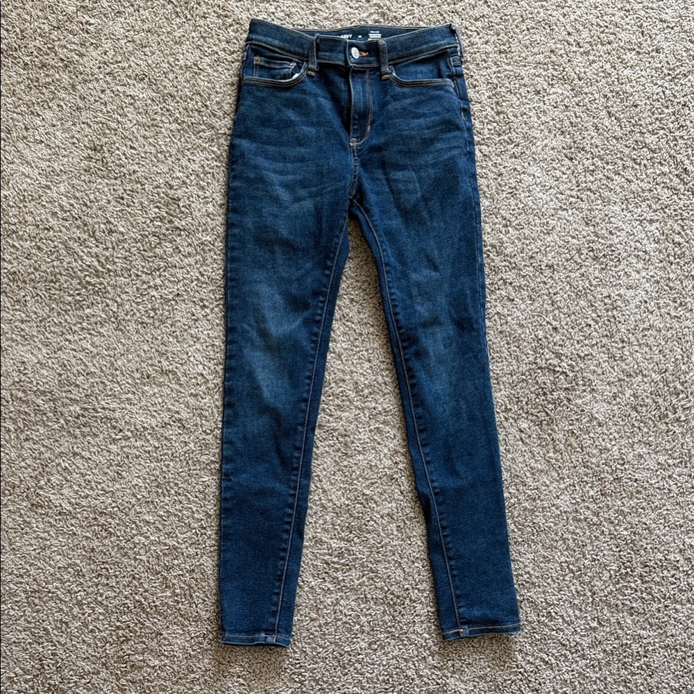 Old Navy Dark Blue High-Rise Rockstar Jeggings